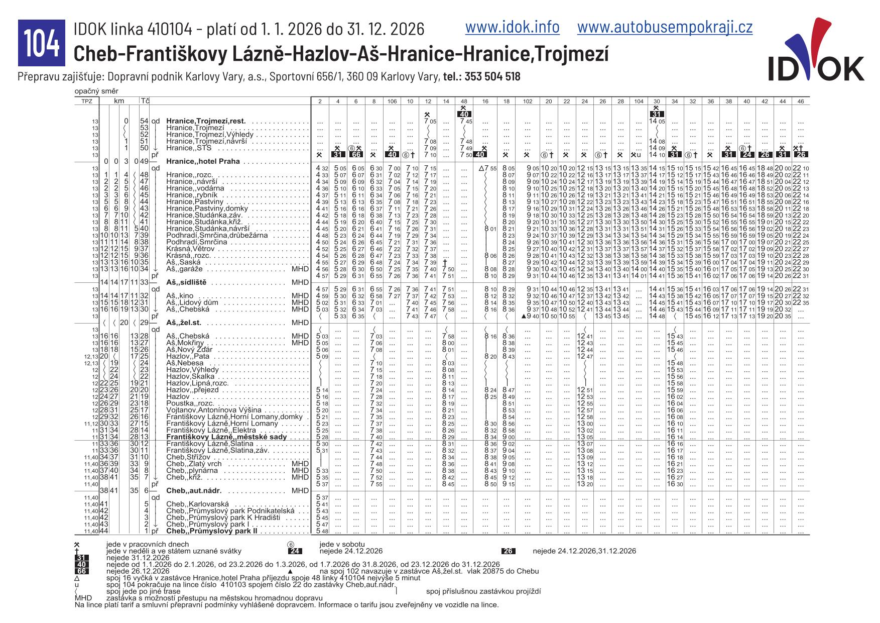 104 - Hranice Trojmezi - Cheb