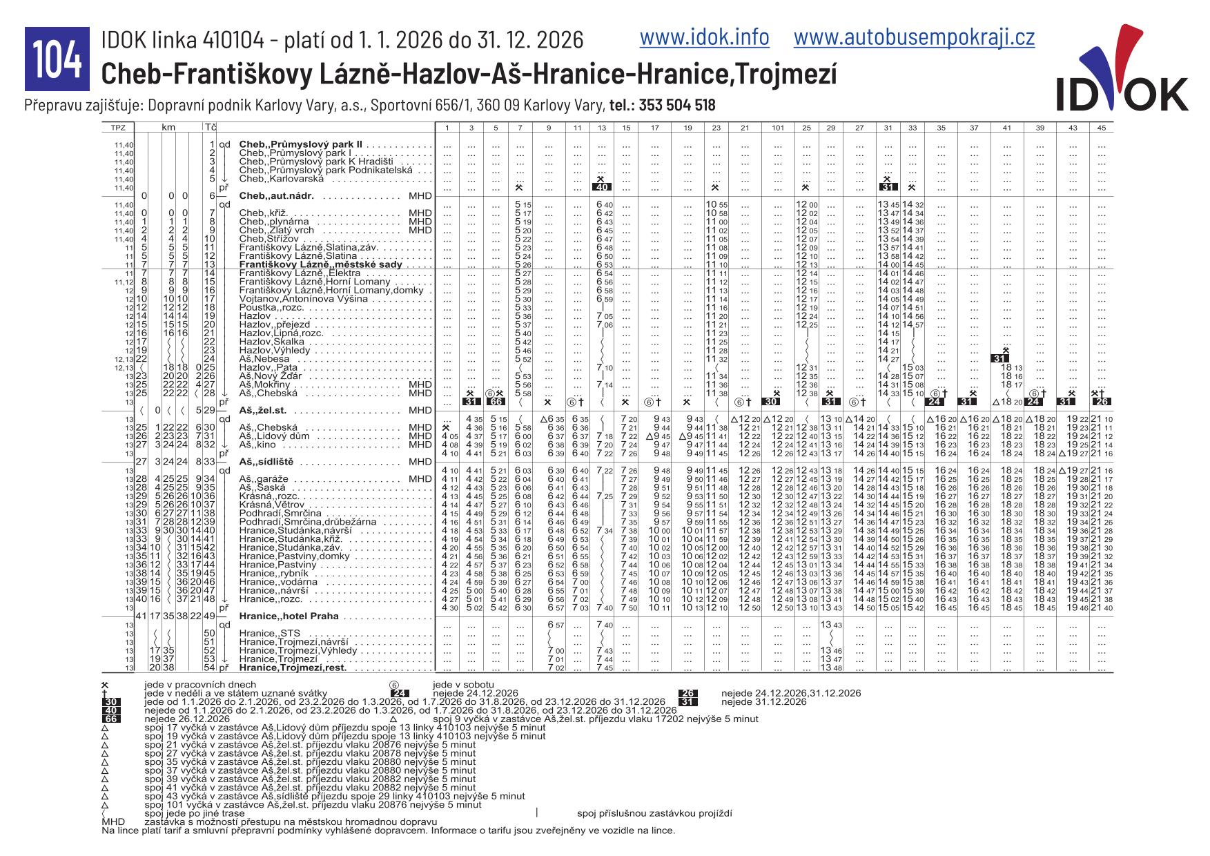 104 - Cheb - Hranice, Trojmezi